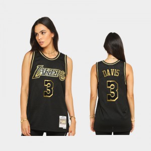 Mens Anthony Davis #3 Hardwood Classics Limited Allocation Los Angeles Lakers 2021 Golden Edition Black Jersey 428963-443