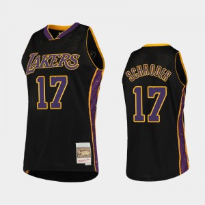Men's Dennis Schroder #17 Black Rings Los Angeles Lakers Collection Hardwood Classics Jerseys 538668-550