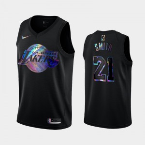 Mens J.R. Smith #21 Iridescent Logo Black Holographic HWC Limited Los Angeles Lakers Jerseys 129770-312