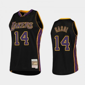 Mens Marc Gasol #14 Collection Hardwood Classics Rings Los Angeles Lakers Black Jersey 281139-490