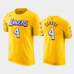 Mens Alex Caruso #4 Gold Los Angeles Lakers 2019-20 City T-Shirt 647140-920