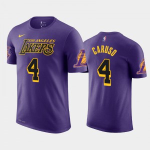 Men Alex Caruso #4 2018-19 Los Angeles Lakers Purple City T-Shirts 310293-856