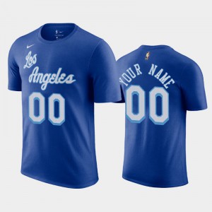 Men's #00 Los Angeles Lakers Blue Hardwood Classics Custom 2020-21 T-Shirt 734451-163