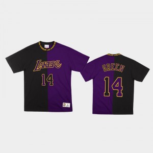 Mens Danny Green #14 Purple Black Split Color Two-Tone Classic Los Angeles Lakers T-Shirt 324782-966