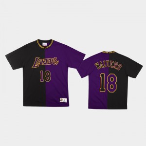 Men Dion Waiters #18 Los Angeles Lakers Split Color Purple Black Two-Tone Classic T-Shirts 935683-742