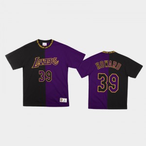 Mens Dwight Howard #39 Purple Black Split Color Two-Tone Classic Los Angeles Lakers T-Shirt 331244-190