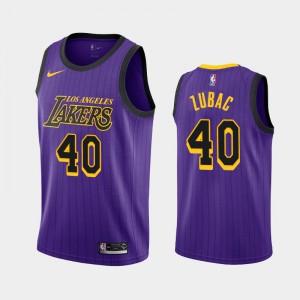 Men Ivica Zubac #40 Purple 2018-19 City Los Angeles Lakers Jerseys 613657-669