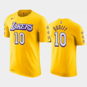 Mens Jared Dudley #10 City 2019-20 Los Angeles Lakers Gold T-Shirt 999130-238