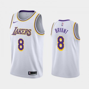 Mens Kobe Bryant #8 White Association Los Angeles Lakers Jerseys 991337-881