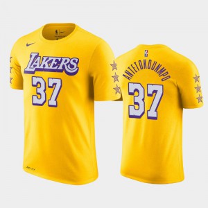 Men's Kostas Antetokounmpo #37 Gold 2019-20 City Los Angeles Lakers T-Shirts 771800-218