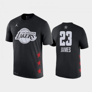 Mens LeBron James #23 2019 All-Star Black Los Angeles Lakers T-Shirts 327012-190