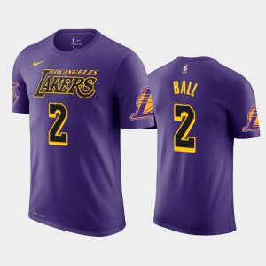 Men's Lonzo Ball #2 Purple 2018-19 City Los Angeles Lakers T-Shirts 419748-899