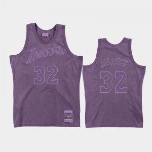 Men's Magic Johnson #32 Washed Out Purple Los Angeles Lakers Jersey 558974-899