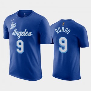 Mens Rajon Rondo #9 2020-21 Hardwood Classics Blue Los Angeles Lakers T-Shirt 311292-942