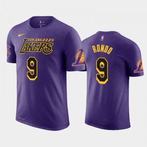 Men Rajon Rondo #9 City Purple Los Angeles Lakers 2018-19 T-Shirt 985665-700
