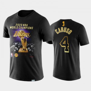 Men Alex Caruso #4 2020 NBA Finals Champions 2020 Finals Champions Diamond Supply Co. x NBA Black Los Angeles Lakers T-Shirts 644082-627