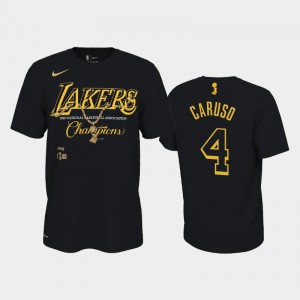 Men Alex Caruso #4 2020 NBA Finals Champions Black Celebration Pendant Los Angeles Lakers T-Shirts 983196-719