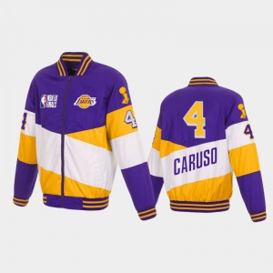 Men Alex Caruso #4 Ripstop Full-Zip 2020 NBA Finals Champions Los Angeles Lakers Purple Gold Jacket 552647-609