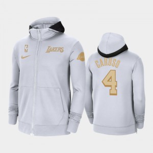 Mens Alex Caruso #4 2020 NBA Finals Champions White Los Angeles Lakers Ring Therma Flex Full-Zip Hoodie 503684-321