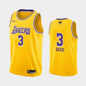 Men Anthony Davis #3 Social Justice Icon Los Angeles Lakers 2020 NBA Finals Bound Yellow Jersey 504422-733