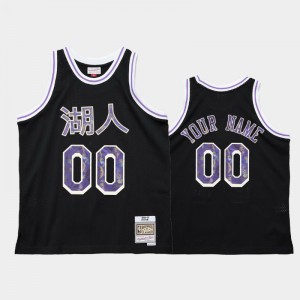 Mens #00 Lunar New Year Custom 1996-97 OX Los Angeles Lakers Black Jerseys 489574-572