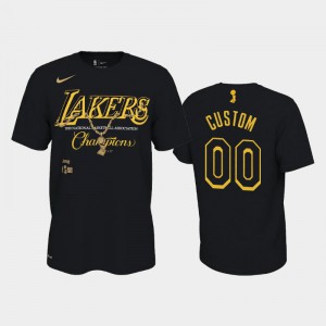 Men's #00 2020 NBA Finals Champions Black Los Angeles Lakers Custom Celebration Pendant T-Shirt 204981-788