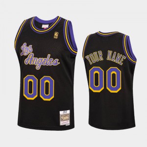 Mens #00 Los Angeles Lakers Black Custom Hardwood Classics Reload Jersey 162508-305