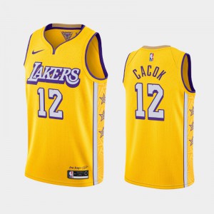 Men's Devontae Cacok #12 City Los Angeles Lakers Gold 2019-20 Jersey 339863-603