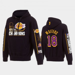 Mens Dion Waiters #18 Black 17Times Pullover 2020 NBA Finals Champions Los Angeles Lakers Hoodies 319996-703