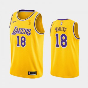 Mens Dion Waiters #18 Yellow Icon 2020 NBA Finals Champions Los Angeles Lakers Jerseys 670780-449