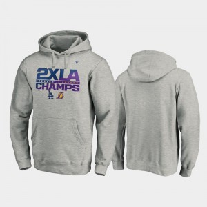 Mens 2x Pullover 2020 Dual Champions Heather Gray Los Angeles Lakers Hoodie 737330-437