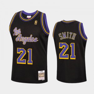 Men J.R. Smith #21 Reload Los Angeles Lakers Hardwood Classics Black Jerseys 924657-239