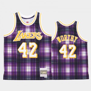Men's James Worthy #42 Private School Los Angeles Lakers Purple jersey Jerseys 811473-251