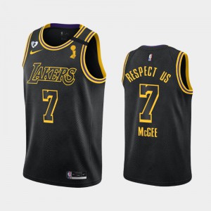 Men JaVale McGee #7 Los Angeles Lakers Respect Us Tribute Kobe and Gianna Black 2020 NBA Finals Champions Jersey 858666-211