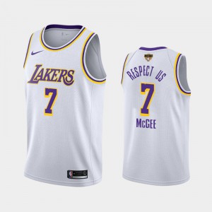 Men's JaVale McGee #7 2020 NBA Finals Bound Los Angeles Lakers White Respect Us Association Jersey 227691-650