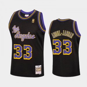 Men Kareem Abdul-Jabbar #33 Hardwood Classics Black Reload Los Angeles Lakers Jersey 653017-364