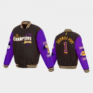 Men's Kentavious Caldwell-Pope #1 17Times Palm Full-Snap 2020 NBA Finals Champions Los Angeles Lakers Black Jacket 747638-259