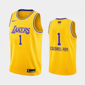 Men's Kentavious Caldwell-Pope #1 Yellow 2020 NBA Finals Bound Los Angeles Lakers Social Justice Icon Jersey 599345-366