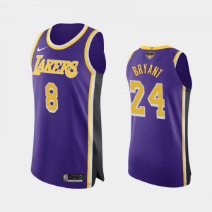 Men Kobe Bryant #8 2020 NBA Finals Bound Los Angeles Lakers Statement Authentic Dual Number Purple Jersey 472196-368