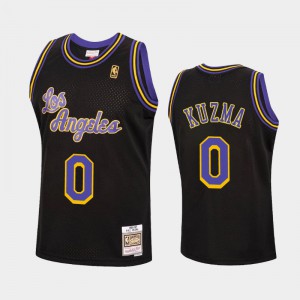 Men's Kyle Kuzma #0 Hardwood Classics Los Angeles Lakers Reload Black Jersey 804776-988