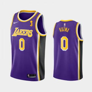 Mens Kyle Kuzma #0 Statement 2020 NBA Finals Champions Los Angeles Lakers Purple Jerseys 839618-213