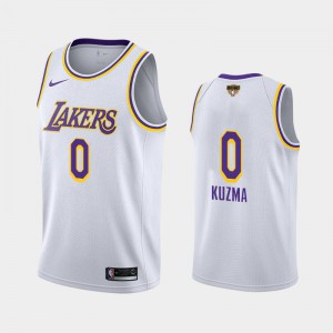 Mens Kyle Kuzma #0 White Social Justice Association 2020 NBA Finals Bound Los Angeles Lakers Jerseys 978435-742