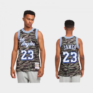 Men's LeBron James #23 Tiger Camo Los Angeles Lakers Green Limited Jersey 382639-830