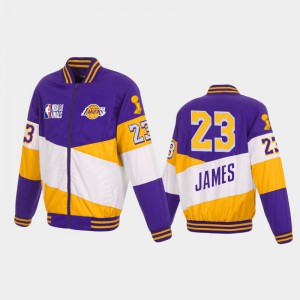Men LeBron James #23 Los Angeles Lakers 2020 NBA Finals Champions Purple Gold Ripstop Full-Zip Jackets 794901-973