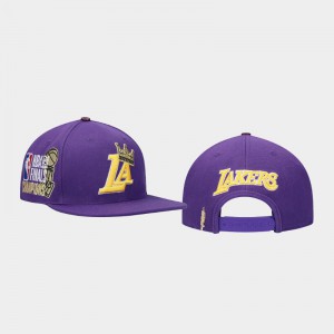 Men's 2020 NBA Finals Champions Los Angeles Lakers Purple 2020 Finals Champs Crown Snapback Hats 661509-441