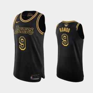 Men's Rajon Rondo #9 Los Angeles Lakers Kobe Tribute Authentic Black 2020 NBA Finals Bound Jerseys 694523-486