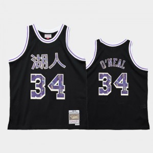 Men Shaquille O'Neal #34 Black Los Angeles Lakers 1996-97 OX Lunar New Year Jersey 235222-497