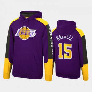 Mens Montrezl Harrell #15 Purple Fusion Fleece Hardwood Classics Los Angeles Lakers Hoodies 353195-756