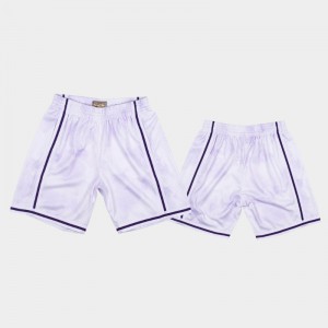 Men's 1996-97 Basketball Cloudy Skies White Los Angeles Lakers Shorts 474861-246