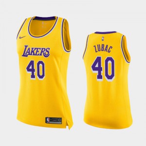 Women's Ivica Zubac #40 Gold 2018-19 Icon Los Angeles Lakers Jersey 564790-252